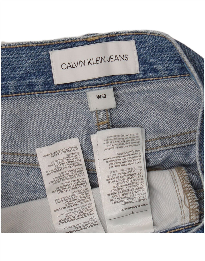 CALVIN KLEIN Vaqueros rectos de cintura alta para hombre W30 L28 Algodón azul