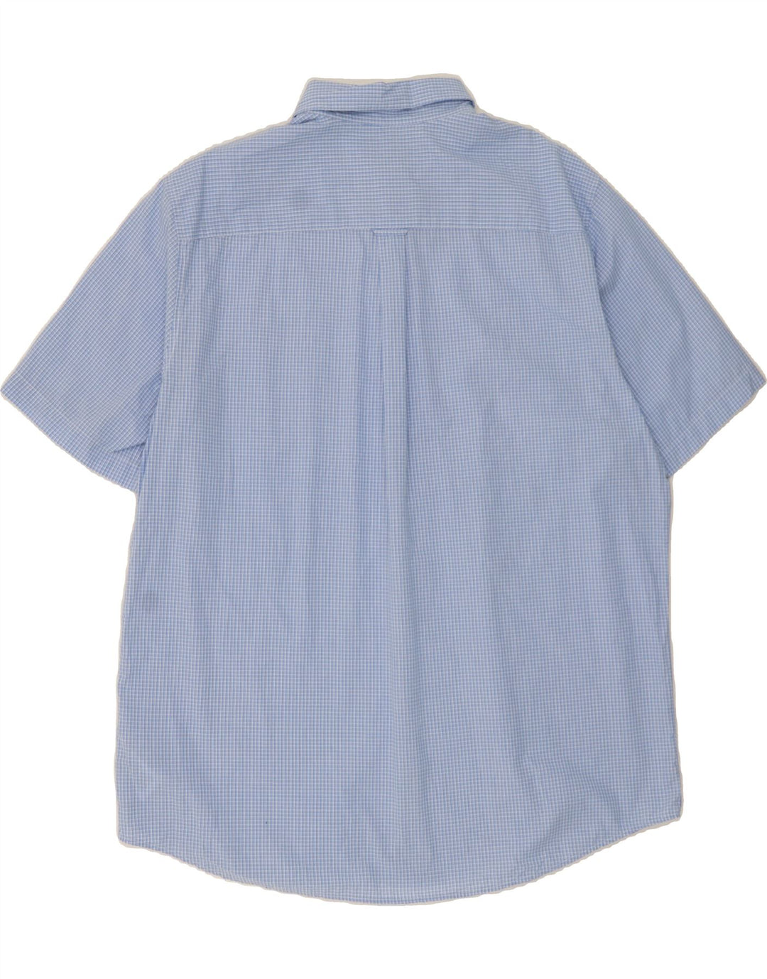 CHAPS Mens Easy Care Short Sleeve Shirt 2XL Blue Check Cotton Vintage Chaps and Second-Hand Chaps from Messina Hembry 