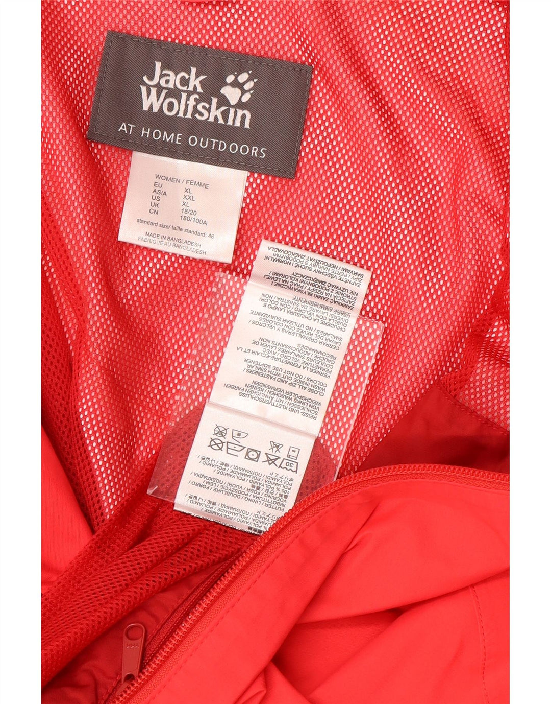 JACK WOLFSKIN Chubasquero con Capucha Mujer ES 18/20 XL Rojo Poliamida