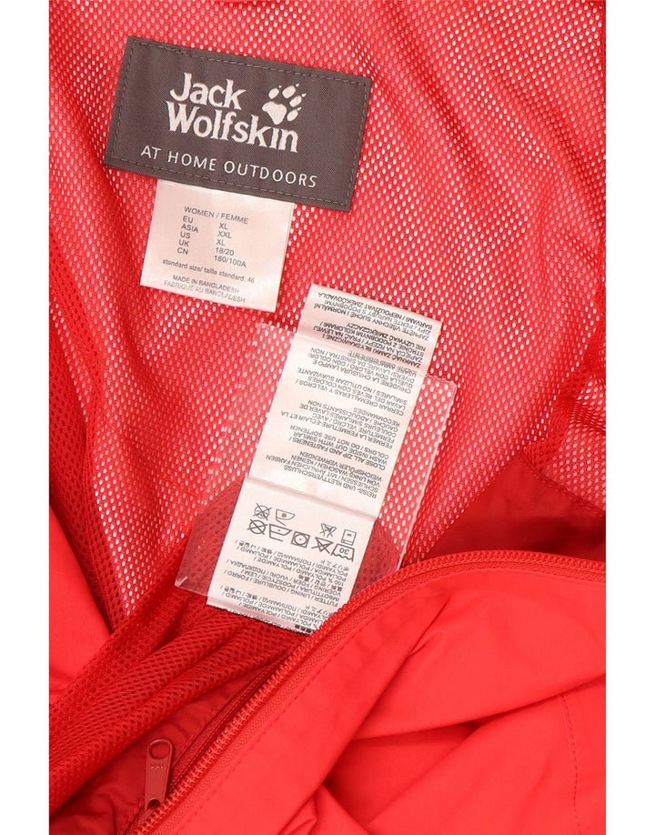 JACK WOLFSKIN Chubasquero con Capucha Mujer ES 18/20 XL Rojo Poliamida