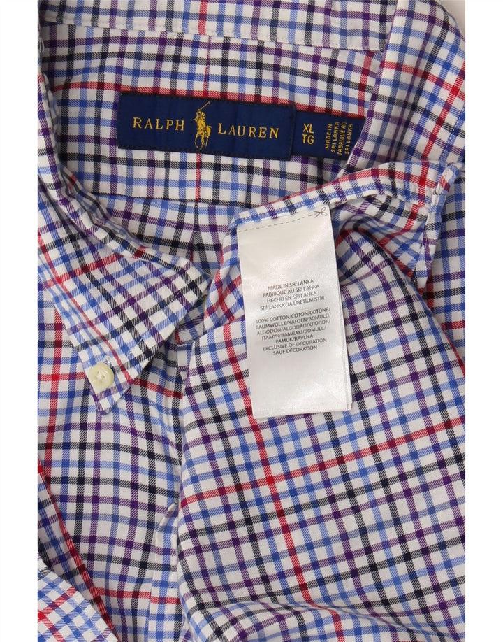 Ralph Lauren Camisa De Franela Hombre XL Algodón Vichy Multicolor