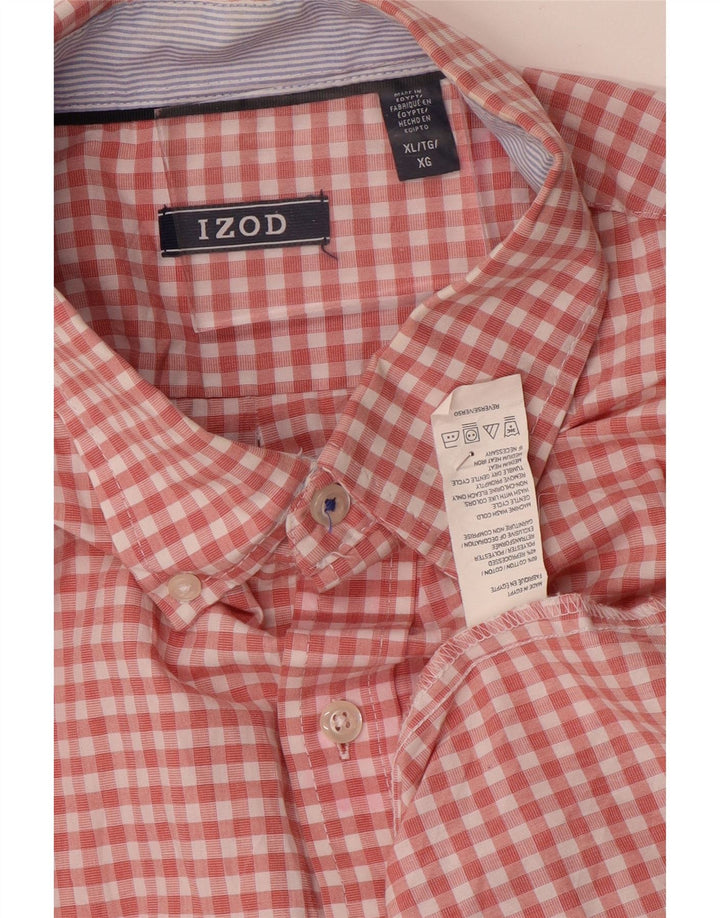 IZOD Camisa Hombre XL Algodón Vichy Rosa