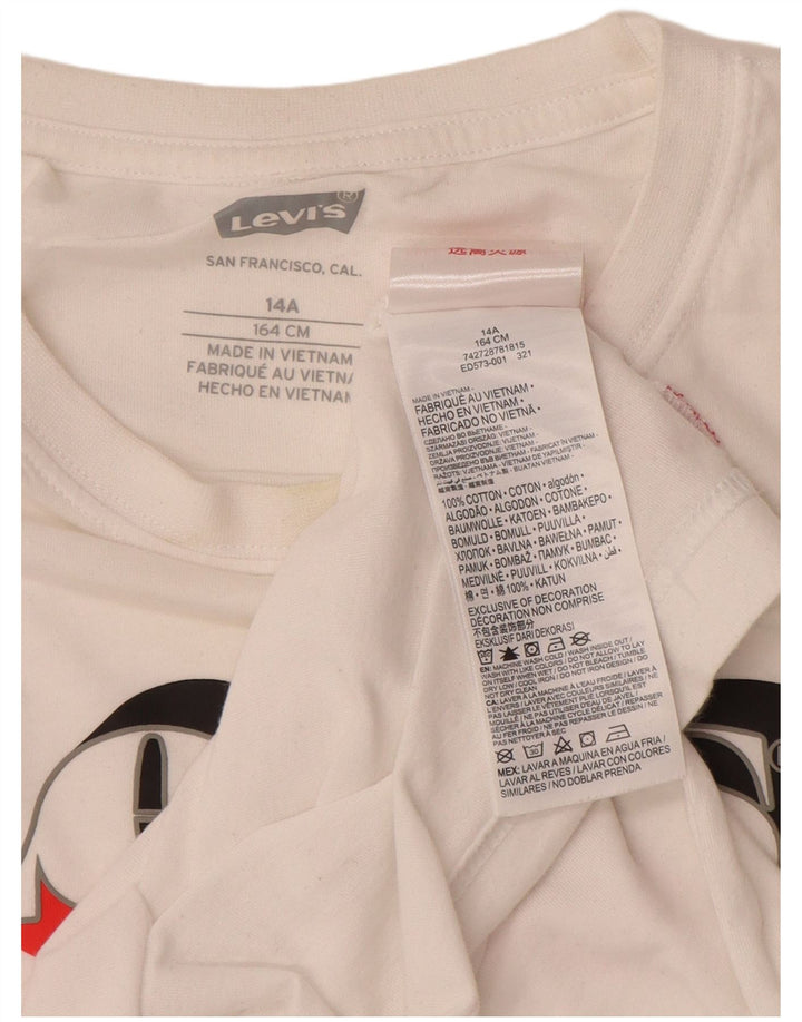 LEVI'S Camiseta gráfica para niño Top 13-14 años Blanco Algodón