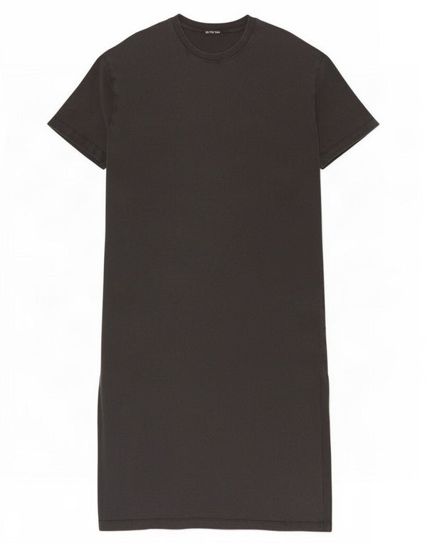 Zara Mujer Vestido Camiseta ES 40 XL Algodón Gris