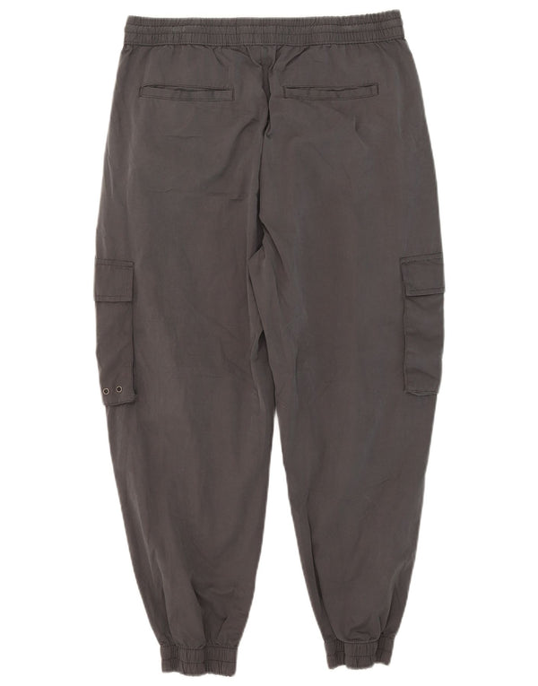 Zara Mens Crop Joggers Cargo Pantalones Grandes W32 L24 Poliéster Gris