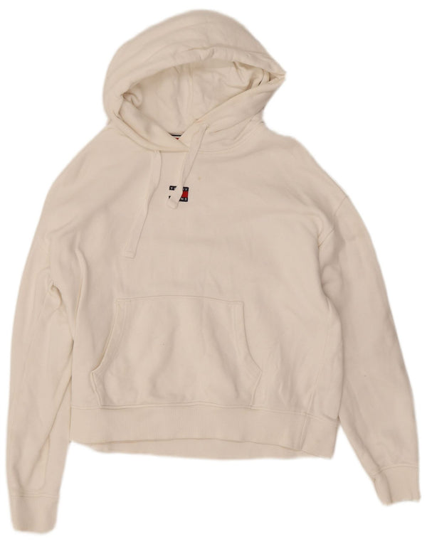 Tommy Hilfiger Jersey con capucha extragrande para mujer UK 10 Small White Cotton