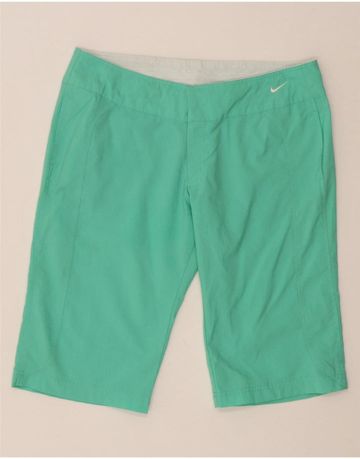 NIKE Bermudas para mujer US 12/14 grande W34 poliéster turquesa