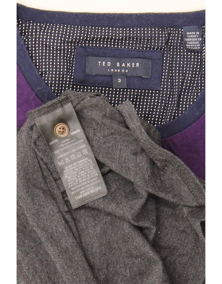 Ted Baker - Camiseta para hombre, talla 3, algodón color block, color gris medio