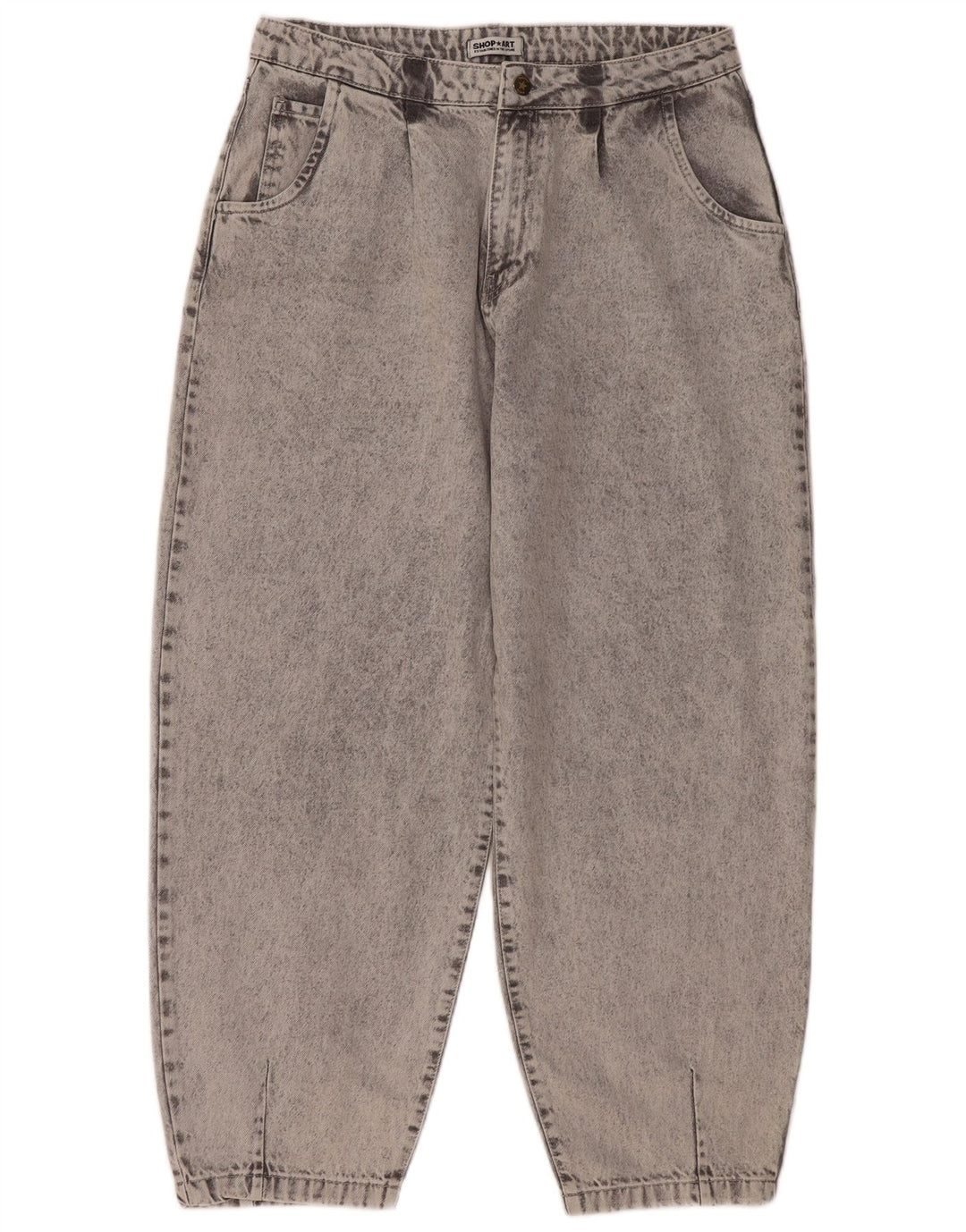 Vintage Mujer Vaqueros Sueltos W32 L27 Algodón Gris