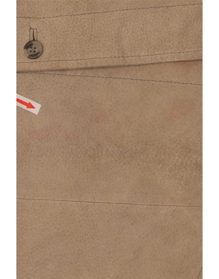 M. Flues Camisa de ante para hombre, talla grande, cuero beige