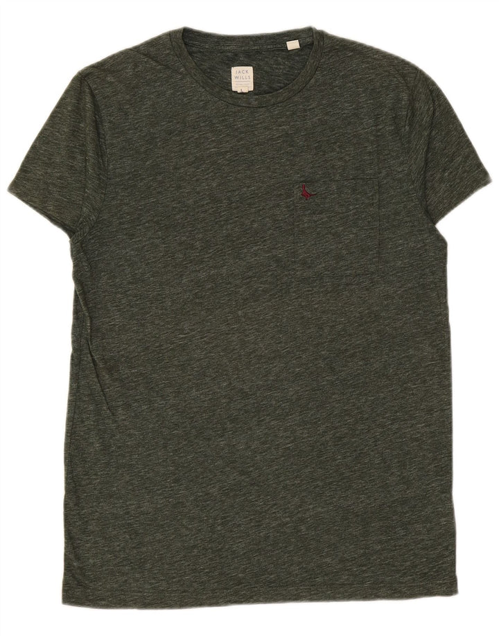 JACK WILLS Camiseta para hombre Top Small Khaki Moteado de algodón