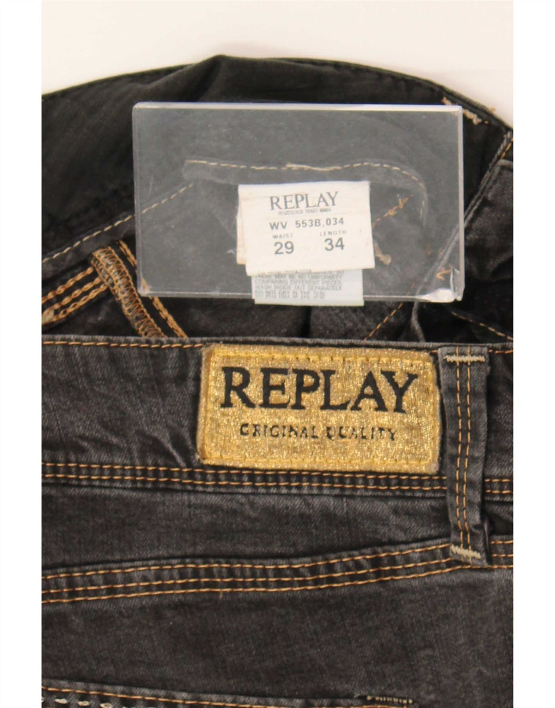 Vaqueros ajustados para mujer Replay W29 L34 Algodón gris
