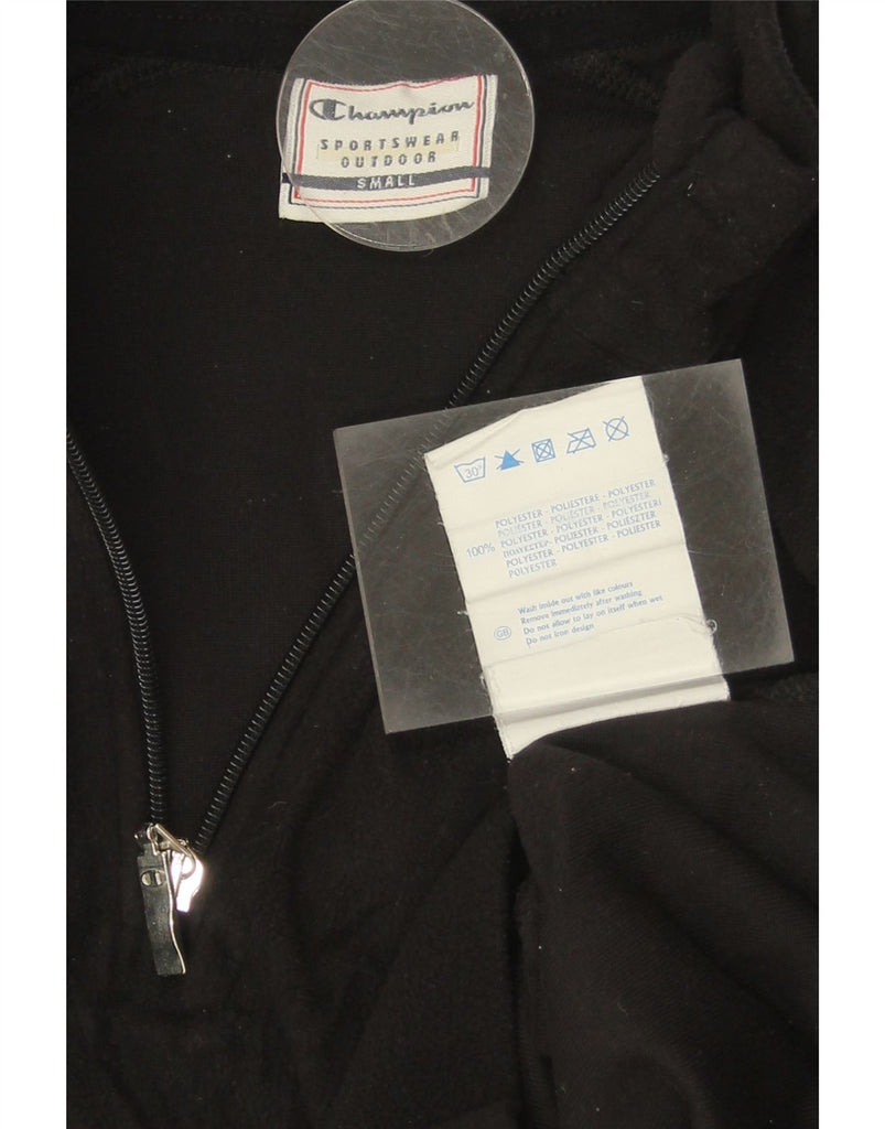 CHAMPION Womens Zip Neck Fleece Jumper UK 10 Small Black Polyester Vintage Champion and Second-Hand Champion from Messina Hembry 