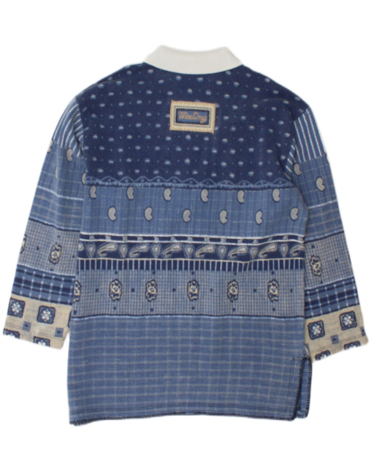 Meeting Hombre Polo Cuello Sudadera Jumper Azul Medio Patchwork