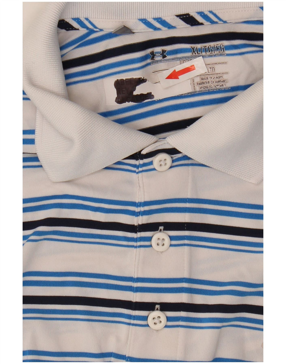 Polo Under Armour Hombre XL Poliéster A Rayas Blanco