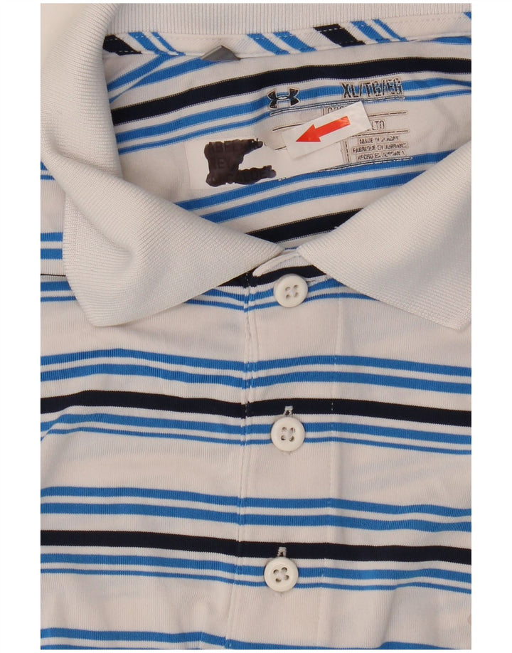 Polo Under Armour Hombre XL Poliéster A Rayas Blanco
