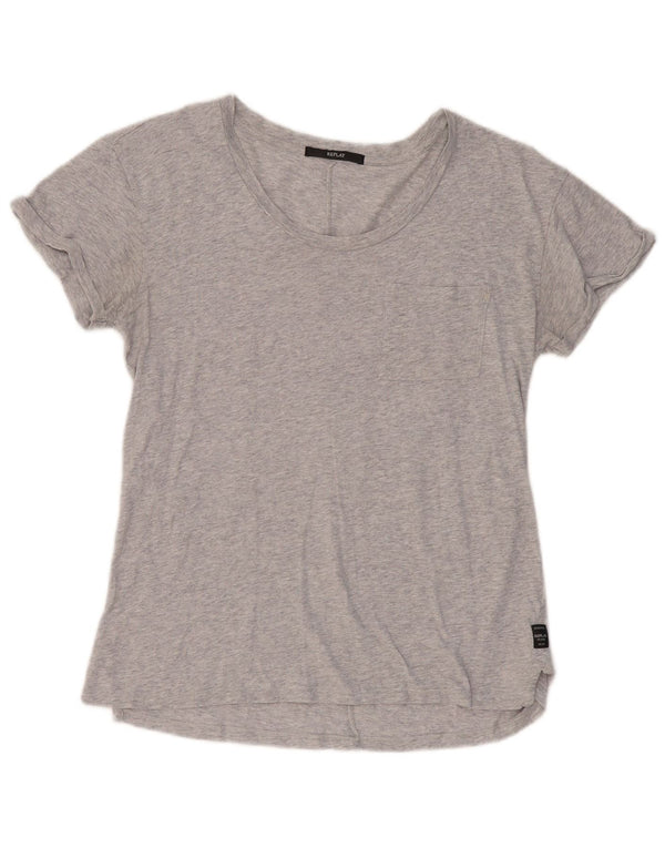REPLAY Camiseta para mujer Top UK 10 Small Grey
