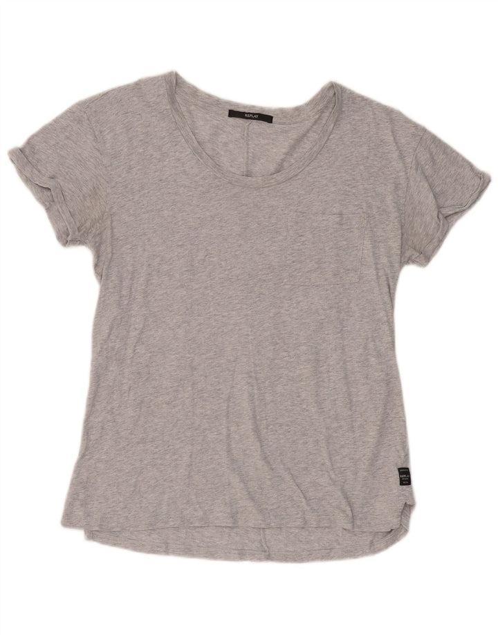 REPLAY Camiseta para mujer Top UK 10 Small Grey