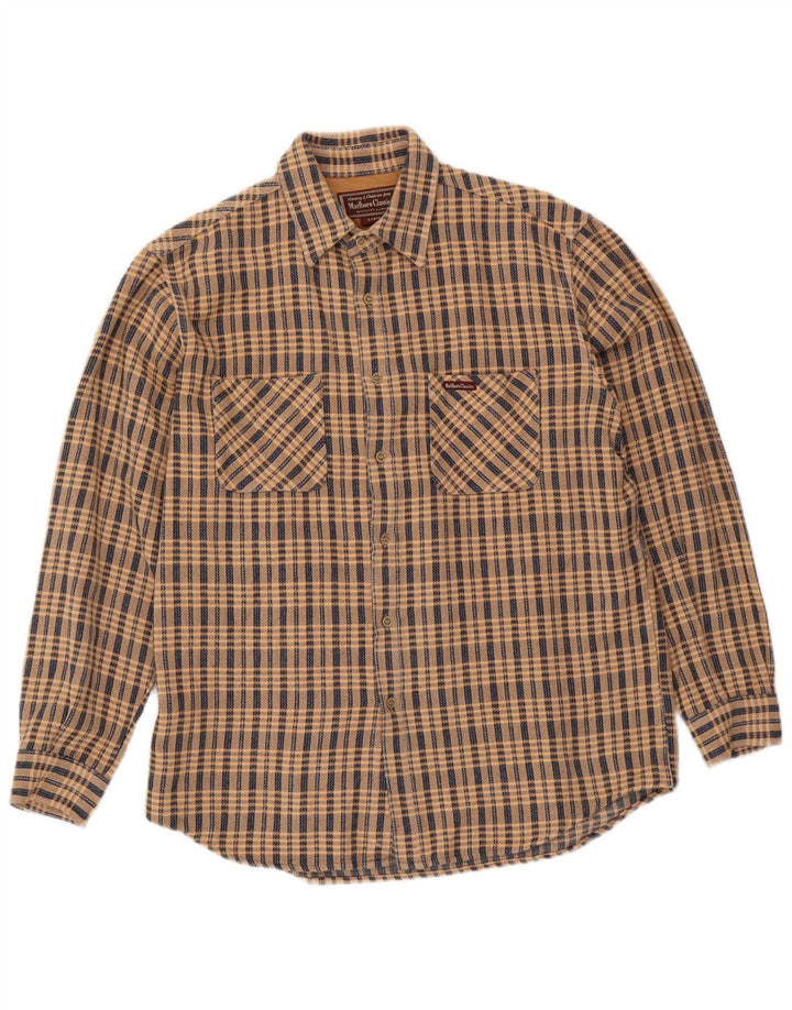 Marlboro Classics Camisa De Franela Para Hombre Algodón A Cuadros Beige Grande