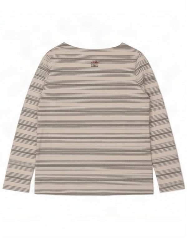 Joules Top para mujer de manga larga UK 46 Algodón a rayas blancas grandes