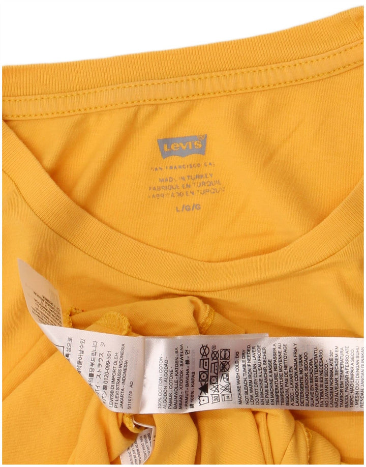 Levi's Camiseta gráfica para hombre Top grande de algodón amarillo
