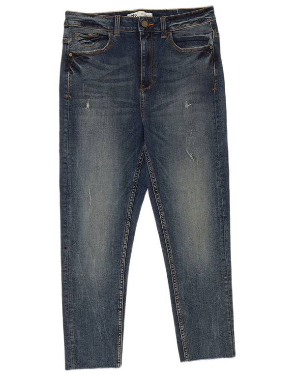 Zara Jeans Cropped Mujer EU 40 Medium W30 L24 Algodón Azul