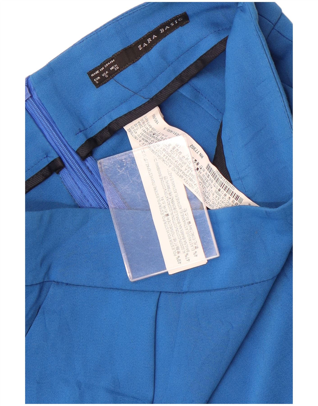 Minifalda Zara Mujer Small W26 Poliéster Azul