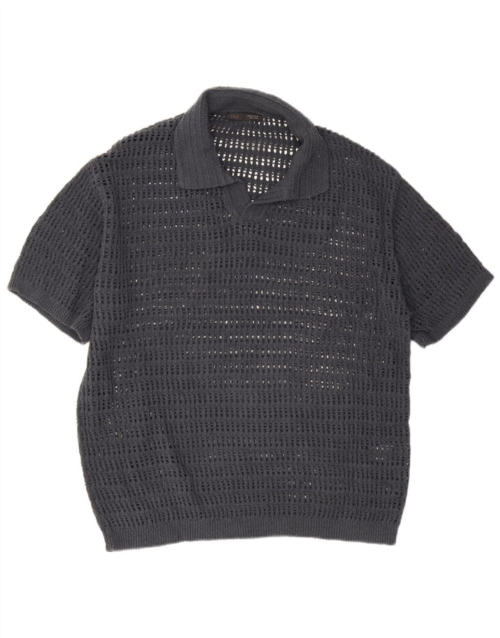 Zara Hombre Polo Polo Algodón Gris Medio