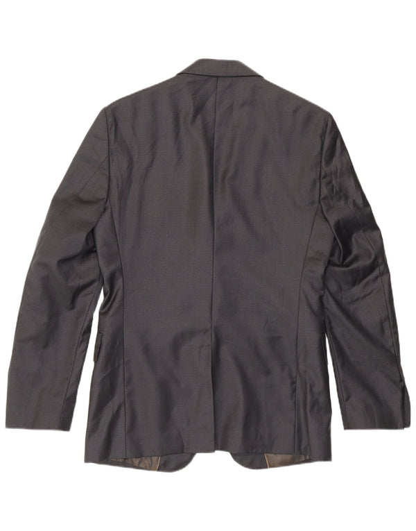 Zara Chaqueta tipo blazer de corte clásico con 2 botones para hombre EU 46 Small Grey Wool