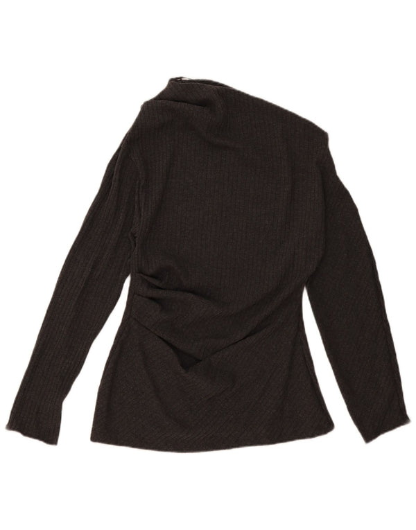 Zara Top De Un Hombro Para Mujer UK 44 Poliéster Gris Grande