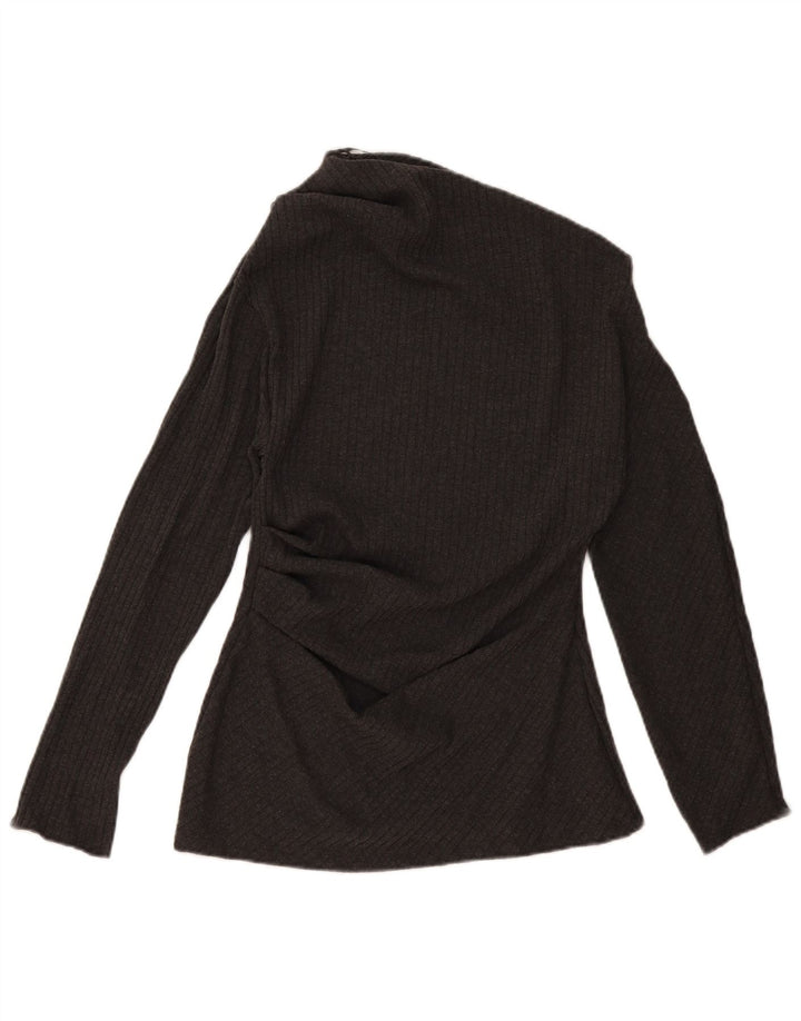 Zara Top De Un Hombro Para Mujer UK 44 Poliéster Gris Grande