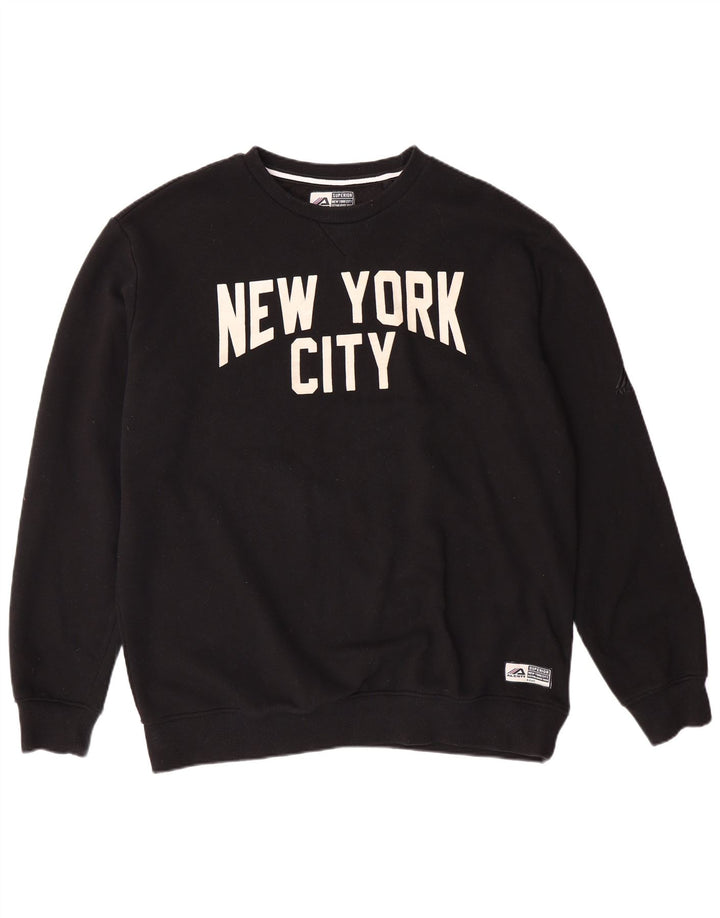 ALCOTT Sudadera con gráfico de la ciudad de Nueva York para hombre Jersey XL Algodón negro
