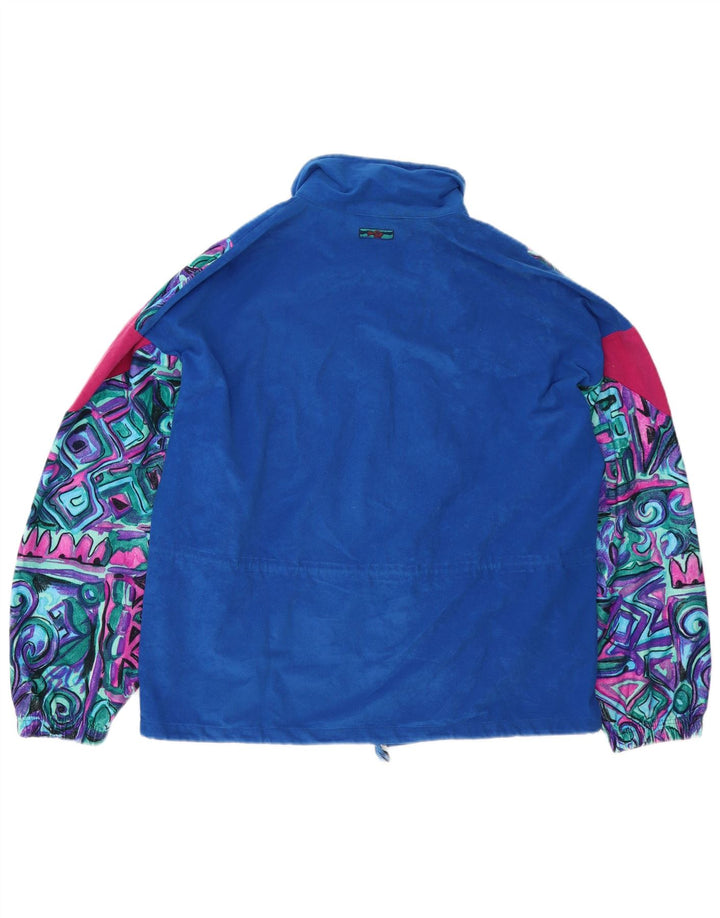 Terinda Chaqueta de chándal extragrande para mujer UK 40 Azul medio Geométrico