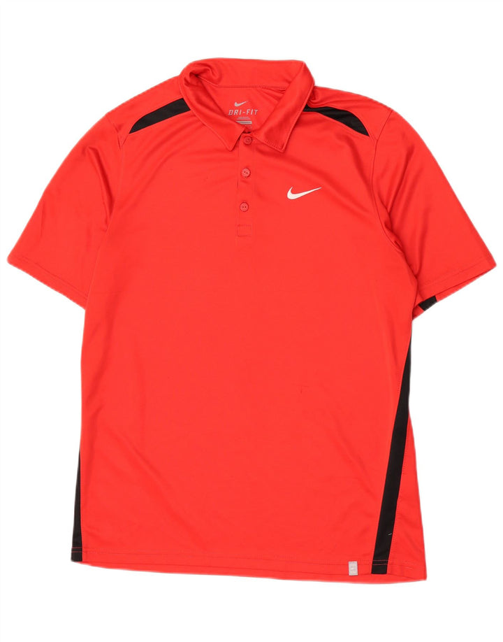 Polo Nike Dri Fit Para Hombre Poliéster Color Block Rojo Medio
