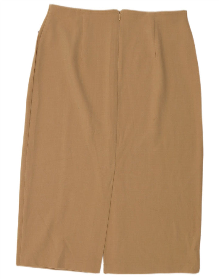 Marks & Spencer Falda lápiz para mujer UK 18 XL W34 Beige Poliéster