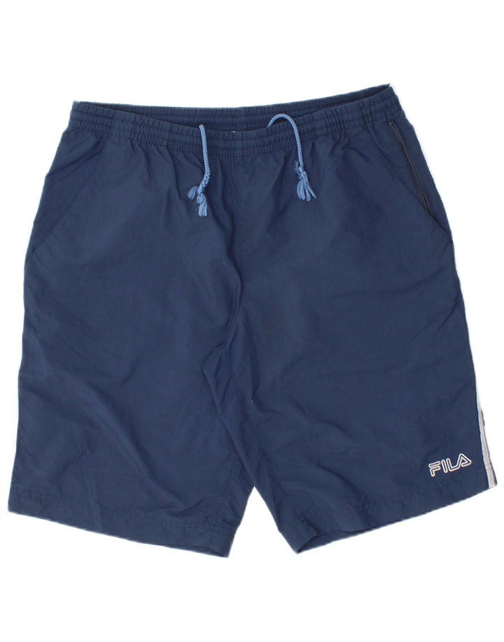 Fila - Pantalones cortos deportivos para hombre, talla grande, poliamida azul marino