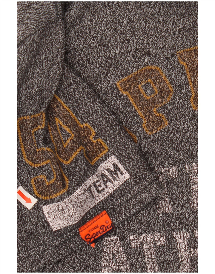 SUPERDRY Camiseta gráfica para hombre Top grande de algodón moteado gris