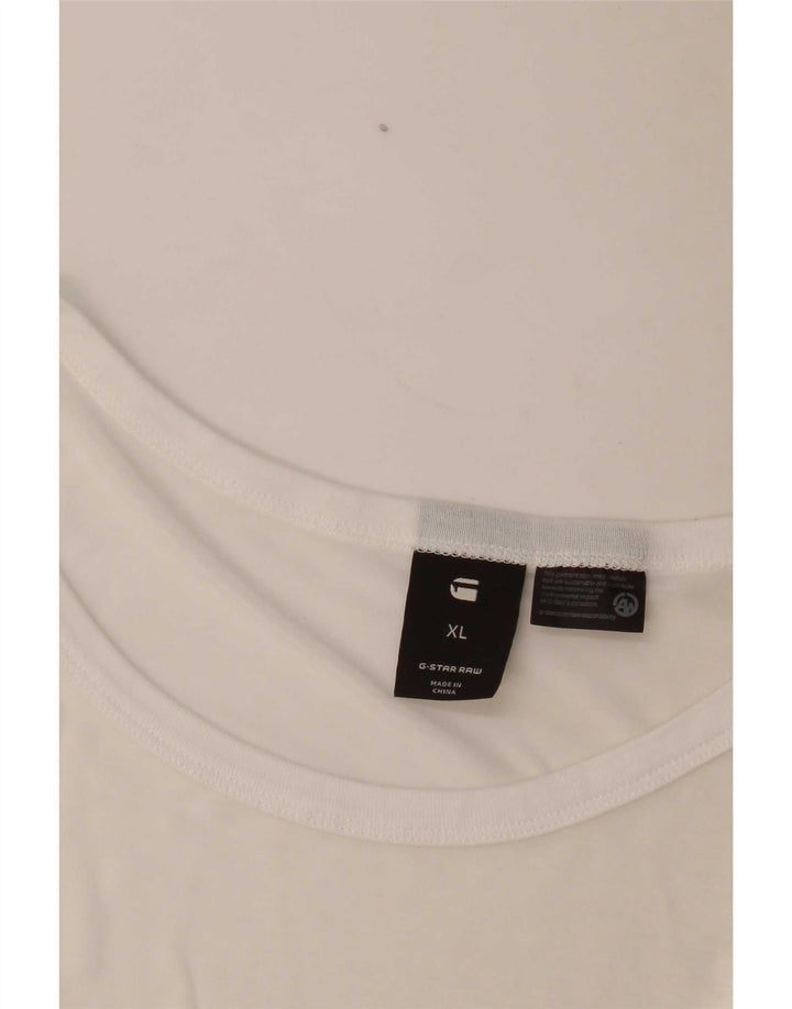 G-Star Hombre Camiseta Top XL Blanco