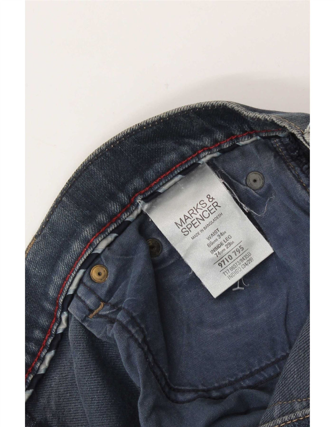 Vaqueros rectos para mujer Marks & Spencer W34 L25 Algodón azul
