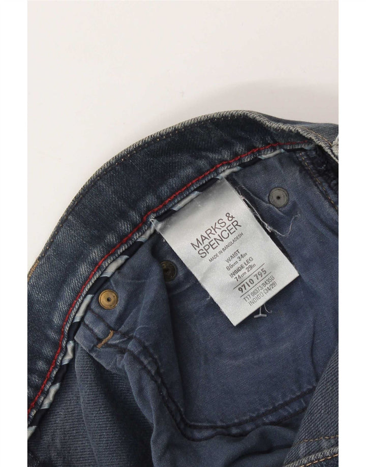 Vaqueros rectos para mujer Marks & Spencer W34 L25 Algodón azul