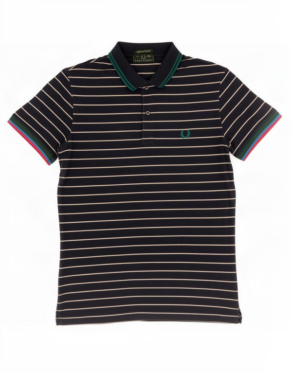 Fred Perry Polo para hombre 2XL Algodón a rayas azul marino