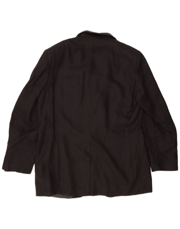 Marks & Spencer Chaqueta tipo blazer de 3 botones para hombre UK 40 Large Lino negro