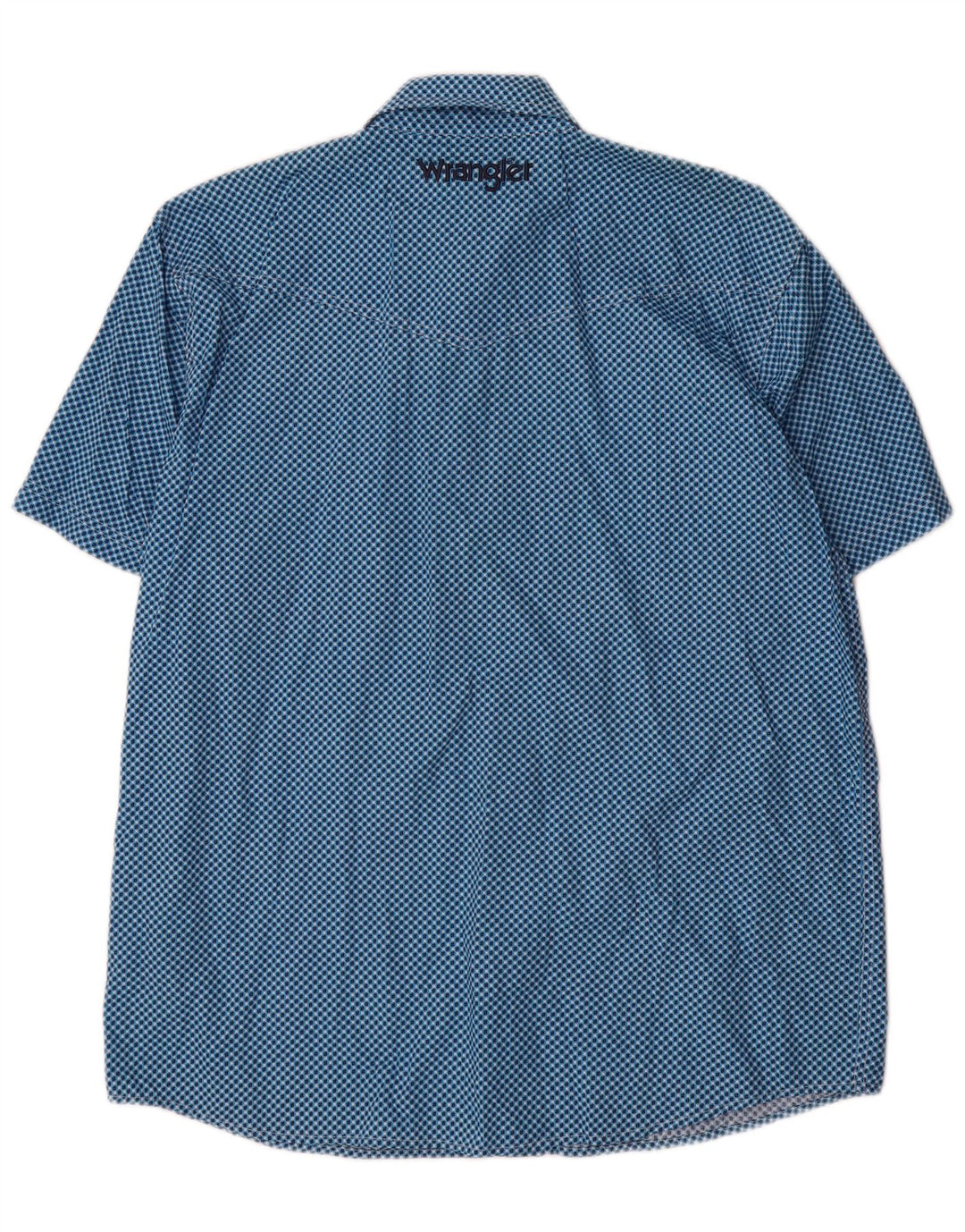 Wrangler Camisa De Manga Corta Para Hombre Algodón Geométrico Azul Grande