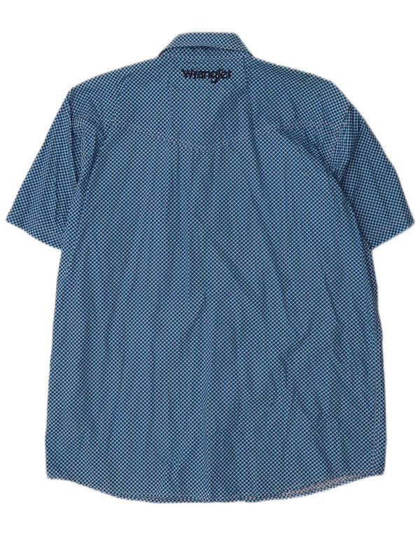 Wrangler Camisa De Manga Corta Para Hombre Algodón Geométrico Azul Grande