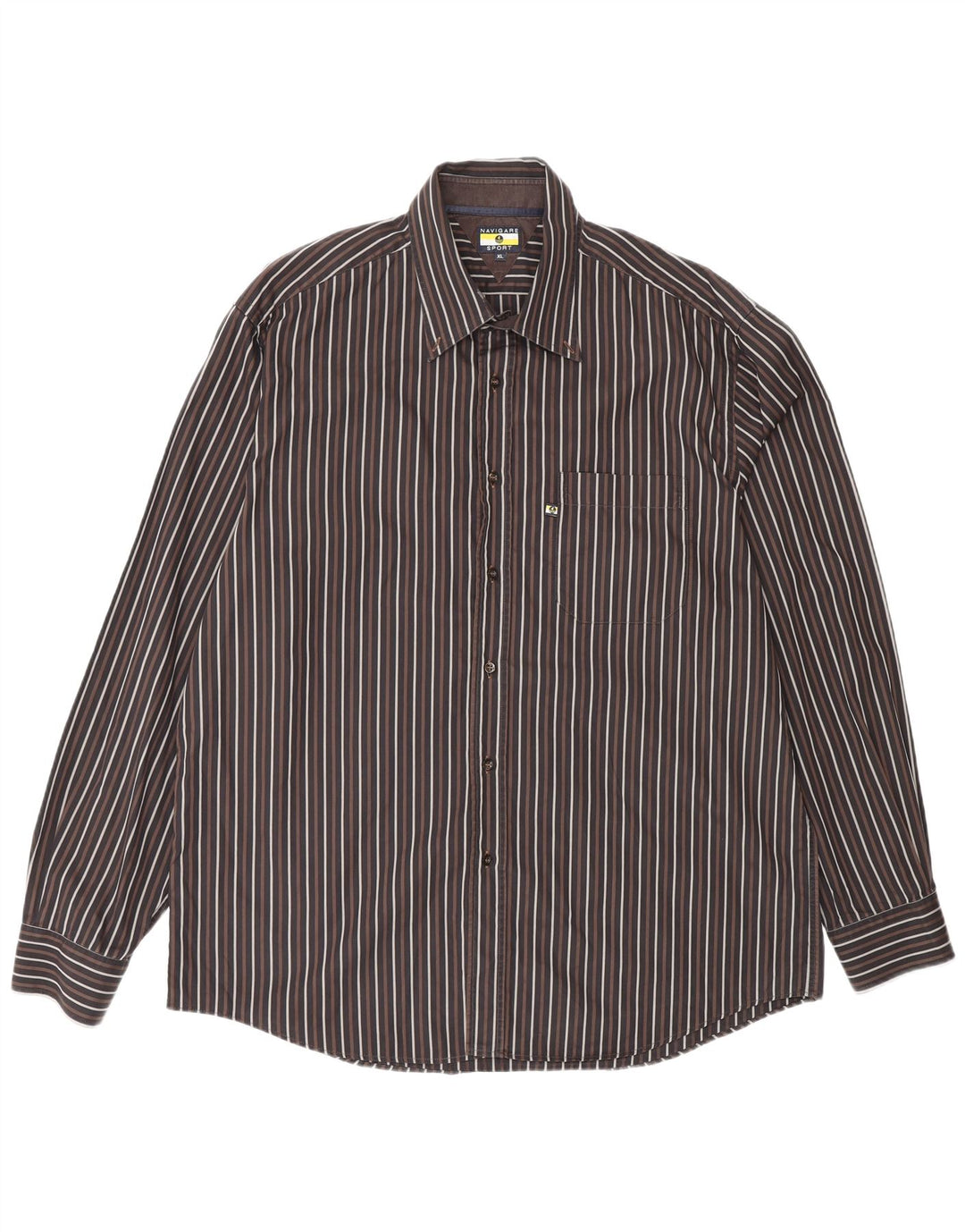 Navigare Camisa Hombre XL Marrón Rayas