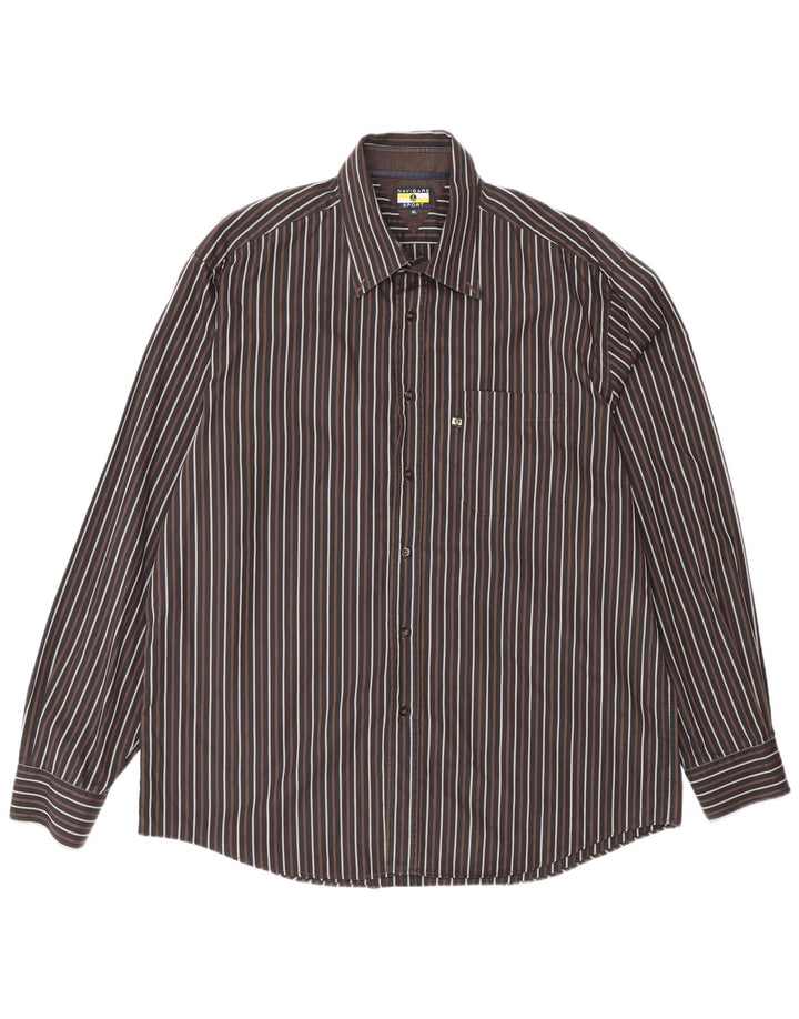 Navigare Camisa Hombre XL Marrón Rayas