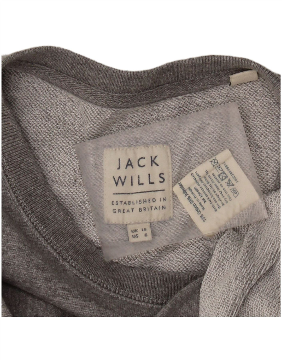 JACK WILLS Sudadera gráfica para mujer Jumper UK 10 Small Grey Cotton