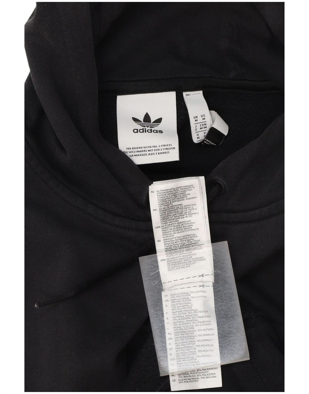 ADIDAS Hombre Graphic Sudadera con capucha Jumper Medium Negro Colorblock Algodón