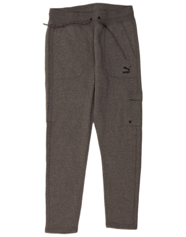 PUMA Pantalones cargo de chándal para hombre de algodón moteado gris grande