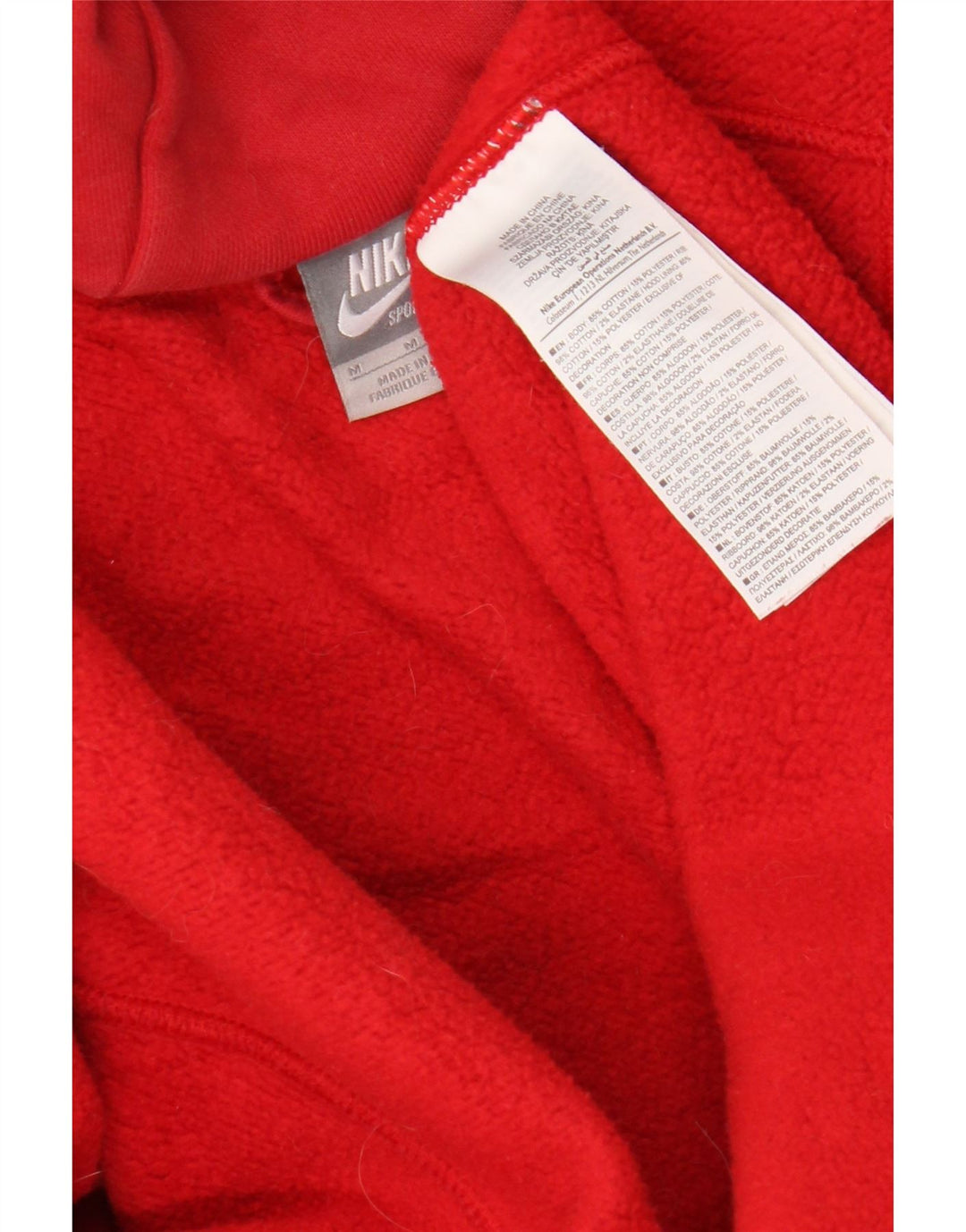 Nike - Sudadera con capucha y cremallera para hombre, color rojo medio, algodón